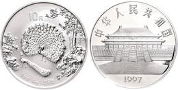 1397 10 Yuan, 1997, Chinesische Malerei - Zwei Phauhähne. In Kapsel, Eingeschweißt (etwas Aufgeschnitten) KM 595 Schön 4 - Chine