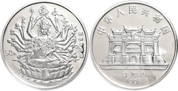 1399 50 Yuan, 1998, Guanyin, Mit Zertifikat In Ausgabeschatulle (Schatulle Beklebt), Auflage Nur 5000 Stück, KM 1160, Sc - Chine