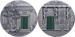 1435 10 Dollars, 2013, Masterpieces In Stone - Malachite Room, 3 Unzen Silber, Antik Finish, Etui Mit OVP Und Zertifikat - Fidji