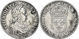 1448 Écu à La Méche Courte, 1643, A, Louis XIV., Gadoury 201, Ss.  Ss - Autres & Non Classés