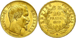 1470 20 Francs, Gold, 1855, A, Napoleon III., Fb. 573, Ss-vz.  Ss-vz - Autres & Non Classés