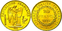 1487 20 Francs, Gold, 1895, A, Stehender Genius, Fb. 592, Vz.  Vz - Autres & Non Classés