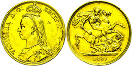 1543 2 Pounds, Gold, 1887, Victoria, Fb. 391, Seaby 3865, Fassungsspuren Und Kratzer, Ss-vz  Ss-vz - Autres & Non Classés