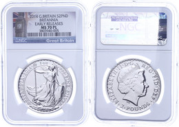 1557 2 Pounds, 2014, Britannia, In Slab Der NGC Mit Der Bewertung MS70 PL, Early Releases, Big Ben Label. - Autres & Non Classés