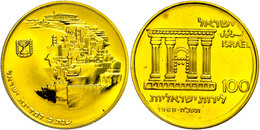 1588 100 Lirot, Gold, 1968, Ca. 20g Fein, KM 52, St.  St - Autres & Non Classés