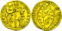 1599 Venedig, Zecchino (3,34g), O.J. (1789-1797), Ludovvico Manin, Gestopftes Loch, Kratzer, Wellig, Ss.  Ss - Other & Unclassified