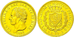 1603 Sardinien, 80 Lire, Gold, 1828, Karl Felix, Münzzeichen Anker, Fb. 1133, Vz  Vz - Other & Unclassified