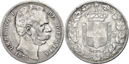 1606 5 Lire, 1879, Rom, Umberto I. 1878-1900, KM 20, Randfehler, Ss.  Ss - Other & Unclassified