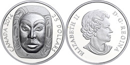 1626 25 Dollars, 2014, Matriarch Mondmaske, Ultra High Relief, Etui Mit OVP Und Zertifikat. Auflage Nur 6.000 Stück, PP  - Canada