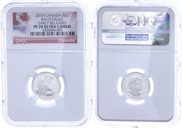 1629 2 Dollars, 2015, Bald Eagle, In Slab Der NGC Mit Der Bewertung PF70 Ultra Cameo, Early Releases, Flag Label. - Canada