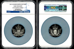 1634 20 Dollars, 2015, Maple Leaf, In Slab Der NGC Mit Der Bewertung PF70 Ultra Cameo, Colorized Early Release. - Canada