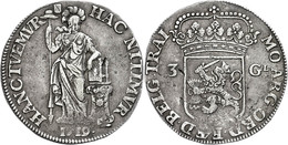 1703 Utrecht, 3 Gulden, 1719, Delm. 1150 (R2), Schrötlingsfehler, Ss. Selten!  Ss - Autres & Non Classés