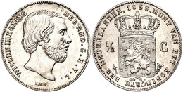 1709 1/2 Gulden, 1858, Wilhelm III., Schulman 625, Avers Etwas Berieben, Vz.  Vz - Autres & Non Classés