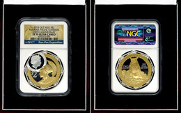 1765 2 Dollars, 2015, Panama Pacific Int. Exposition, 2 Unzen Silber, Teilvergoldet, In Slab Der NGC Mit Der Bewertung P - Niue