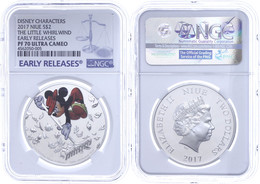 1776 2 Dollars, 2017, Mickey-Little Whirlwind, In Slab Der NGC Mit Der Bewertung PF70 Ultra Cameo, Colorized-Early Relea - Niue