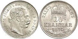 1799 10 Kreuzer, 1874, Franz Joseph I., Für Ungarn, St.  St - Austria