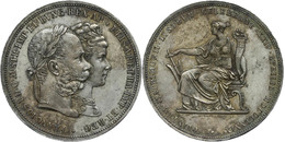 1800 Doppelgulden, 1879, Franz Joseph I., Zur Silbernen Hochzeit, J. 369, Kl. Rf., Vz.  Vz - Austria