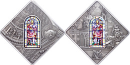 1819 10 Dollars, 2014, Holy Windows - St. Stephens Basilica Budapeset, 50g Silber, Antik Finish, Etui Mit OVP Und Zertif - Palau