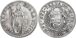 1837 8 Reales, 1836, LIMA, TM, KM 155, Ss.  Ss - Peru