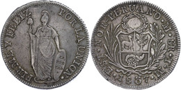 1838 Nord Peru, 8 Reales, 1839, Lima, TM, KM 155, Rand Teilweise Bearbeitet, Ss.  Ss - Peru