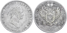 1874 5 Zloty, 1832, KG, Nikolaus I., Gumowski 2523, Klebestreifenrückstände, Randfehler, F. Ss. - Autres & Non Classés