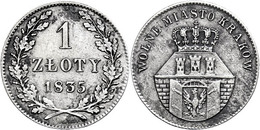 1875 Krakau, 1 Zloty, 1835, Gumowski 2577, Ss.  Ss - Autres & Non Classés