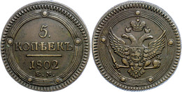 1884 5 Kopeken, 1802, Alexander I., Ekaterinburg, Bitkin 283, Randfehler, Ss.  Ss - Russie