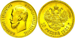 1892 10 Rubel, Gold, 1901, Nikolaus II., St. Petersburg, Fb. 179, Ss.  Ss - Russie