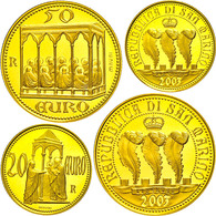 1923 Set Zu 20 Und 50 Euro, Gold, 2003, Capella Degli Scrovegni, Fb. 92/93, Mit Zertifikat In Ausgabeschatulle, PP.  PP - Autres & Non Classés