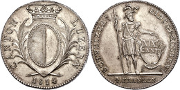 1935 Luzern, 4 Franken, 1814, HMZ 2-668c, 3-blättriger Laubrand, F. Vz. - Autres & Non Classés