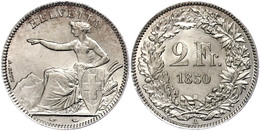 1942 2 Franken, 1850, "Sitzende Helvetia", A, Vz.-st. In Dieser Erhaltung Seltenes Stück.  Vz-st - Autres & Non Classés