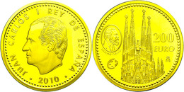 1955 200 Euro, Gold, 2010, Gaudi, KM 1170, Schön 475, 13,50g Fein, Mit Zertifikat In Ausgabeschatulle Und OVP, PP. Aufla - Autres & Non Classés