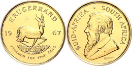 1962 1 Oz Krügerrand, Gold, 2017, Neuauflage Des 1967er Jahrgangs Zum 50sten Geburtstag, Mit Beizeichen, 916er Gold, 1 O - Afrique Du Sud