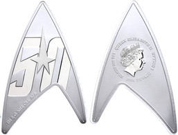 1974 1 Dollar, 2016, 50 Jahre Star Trek - Delta Emblem, 1 Unze Silber, In Plexiglas, Etui Mit Zertifikat, PP. Auflage Nu - Tuvalu