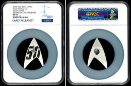 1975 2 Dollars, 2016, Star Trek-Delta Shape, In Slab Der NGC Mit Der Bewertung PF70, Reverse Proof, Early Releases. - Tuvalu