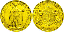 1994 10 Kronen, Gold, 1908, Franz Joseph I., Kl. Kr., Ss.  Ss - Autres & Non Classés