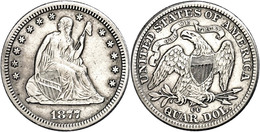 1996 25 Cents, 1877, Carson City, KM A98, Ss.  Ss - Autres & Non Classés