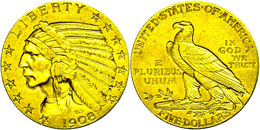 2015 5 Dollars, Gold, 1908, Indian Head, Philadelphia, Fb. 148, Ss.  Ss - Autres & Non Classés