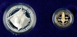 2035 Set Zu 5 Dollars Gold Und 1 Dollar Silber, 1987 W, 200 Jahre Verfassung, 7,52g Feingold, In Schatulle Mit Zertifika - Autres & Non Classés