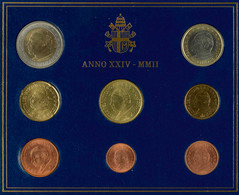 2198 1 Cent Bis 2 Euro, 2002, Euro-KMS, Papst Johannes Paul II., Im Folder, St.  St - Vatican