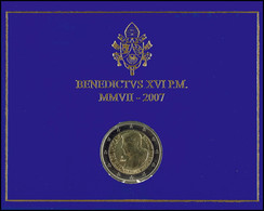 2206 2 Euro, 2007, 80. Geburtstag Von Papst Benedikt XVI., KM 399, Schön 391, Im Originalfolder, St.  St - Vatican