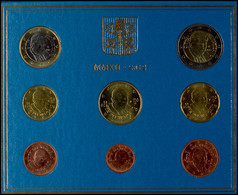 2217 1 Cent Bis 2 Euro, 2012, Euro-KMS, Papst Benedikt XVI., Im Originalfolder, Leicht Bestoßen, St.  St - Vatican