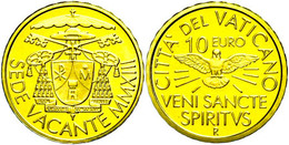 2221 10 Euro, Gold, 2013, Sede Vacante, 2,75g Fein, Mit Zertifikat In Ausgabeschatulle Und Schachtel, PP.  PP - Vatican