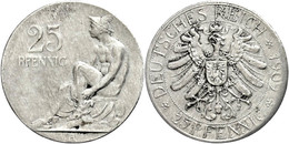 2236 25 Pfennig, 1909, A, Probe, Kupferlegierung Versilbert Und Patiniert, Schaaf 18/G 44, Ss.  Ss - Autres & Non Classés