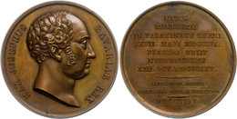 2259 Bayern, Maximilian I. Joseph, Bronzemedaille (Dm. Ca. 42mm, Ca. 44,69g), 1830, Von Dietelbach. Av: Kopf Nach Rechts - Other & Unclassified