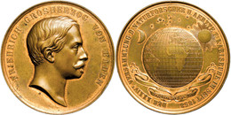 2267 Baden, Friedrich I., Bronzemedaille (53,31g, Durchmesser Ca. 47mm), 1858, Von C. Voigt, Auf Die Versammlung Der Nat - Other & Unclassified