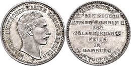 2275 Hamburg, Silbermedaille (Dm. Ca. 28,10g, Ca. 11,47g), 1888, Auf Den Besuch Wilhelm II. Anlässlich Der Zollanschluss - Other & Unclassified