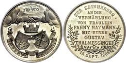 2277 Ulm, Vergoldete Bronzemedaille (Dm. Ca. 34,90mm, Ca. 18,96g), 1889, Unsigniert, Zur Erinnerung An Die Vermählung Vo - Autres & Non Classés