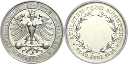 2286 Nürnberg, Medaille Versilbert (40 Mm, 27,9 G), 1896, Zum Internationalen Athleten-Wettstreit, Av: Adler Mit Frauenk - Autres & Non Classés