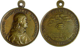 2294 Frankreich, Bronze-Guss-Medaille (50 Mm, 50 G), 1660, Julius Cardinalis Mazarinus 1602-1661, Französischer Politike - Autres & Non Classés